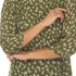 3/4 Sleeve Ruffle Skirt Print Dress - DR1421 Green