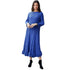 long-sleeve pleated bubble hem midi dress - DR1583