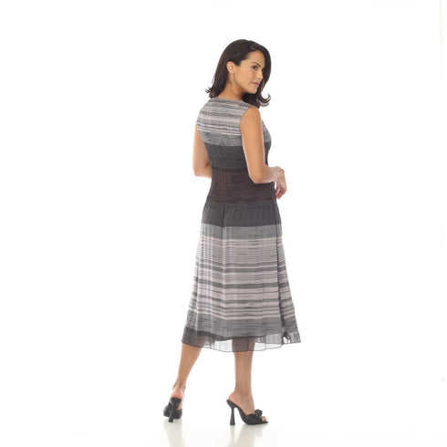 Sleeveless Print Crinkle Dress - DR457