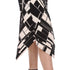 3/4 Sleeve Skirt Print Pleated Dress - DR1070 Black