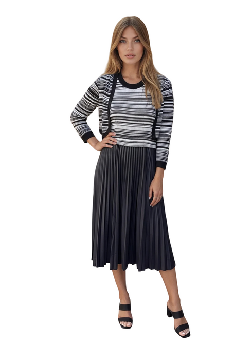 Sleeveless pleated dress with macthed jacket - DR1103