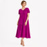 Textured Short Sleeve Midi Dress- DR1118