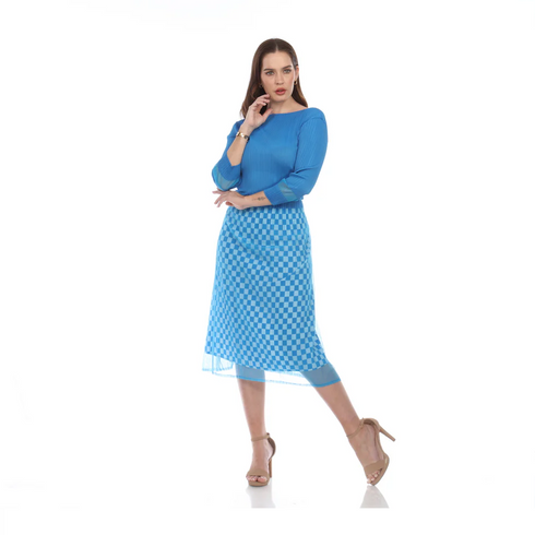 3/4 Sleeve Overlay Dress - DR1205