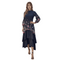 Elegant Floral Tired Print Dress - DR1298 Black