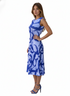 Abstract Print Sleeveless Pleated Midi Dress - DR1137