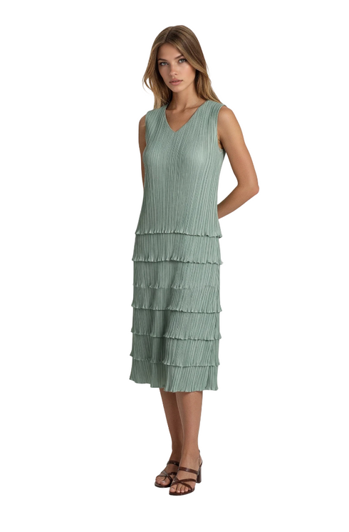 Sleeveless V-Ncekline Tired Dress - DR1350