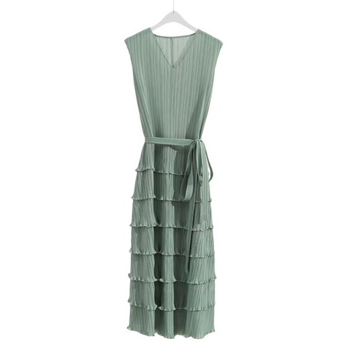 Sleeveless V-Ncekline Tired Dress - DR1350