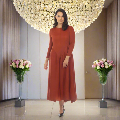 Long Sleeve Bubble Skirt Dress - DR1391