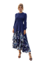 Elegant Layered Floral Midi Dress – Black & Navy | Smocked Bodice, Tiered Ruffle Skirt