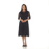 3/4 Sleeve Illusion Dress - DR1483 Black