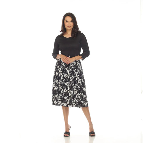 3/4 Sleeve Print Skirt Dress - DR1483