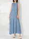 Sleeveless Origami Dress - DR1488 Blue