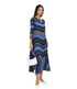 Wave Pattern Pleated Midi Dress - DR1520