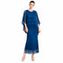 Beaded Fringe Poncho & Midi Dress 2-Piece Occasion Set