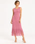 Beaded Fringe Poncho & Midi Dress 2-Piece Occasion Set