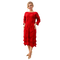 Textured Pleated Midi Dress, Black & Red