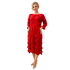 Textured Pleated Midi Dress, Black & Red