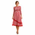 Red Check Print Midi Dress | Elegant Garden Party Dress