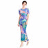 Pleated Abstract Print Midi Dress
