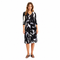 Black & Ivory Abstract Print Pleated Midi Dress | Effortless Day-to-Evening Style