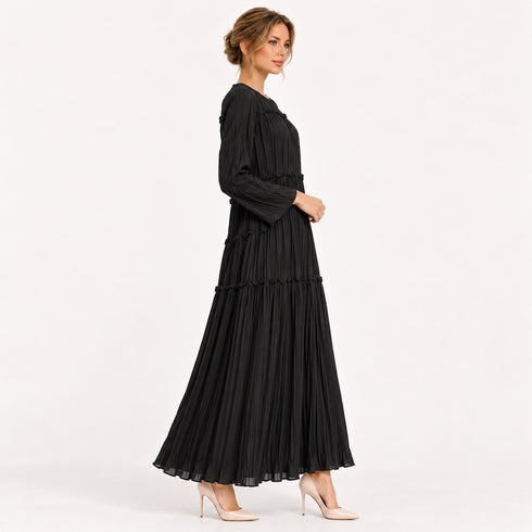 Pleated Tiered Maxi Dress