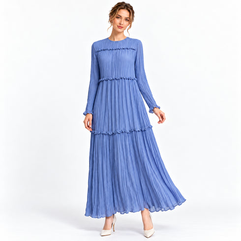 Pleated Tiered Maxi Dress