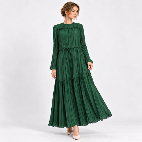 Pleated Tiered Maxi Dress
