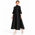 Pleated Mock Neck Maxi Dress