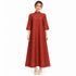 Pleated Mock Neck Maxi Dress