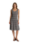 Black Ivory Print Pleated Sleeveless Dress
