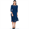 3/4 Sleeve Cutout Crinkle Dress - DR425LS Navy