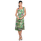 Sleeveless Spring Print Crinkle Dress - Green