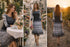 Grey Pleated Print Midi Dress | Elegant Garden & Travel Dress