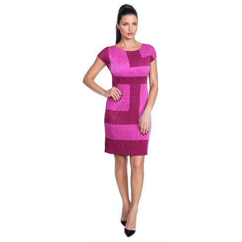 Colorblock Sheath Crinkle Dress - DR650