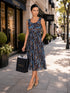 Flash Sale: Abstract Print Pleated Midi Dress - DR656