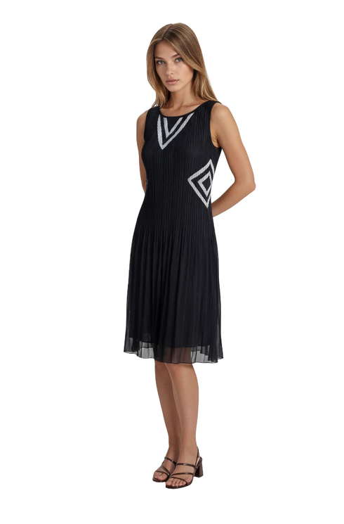 Illusion V Neck Crinkle Dress - DR725