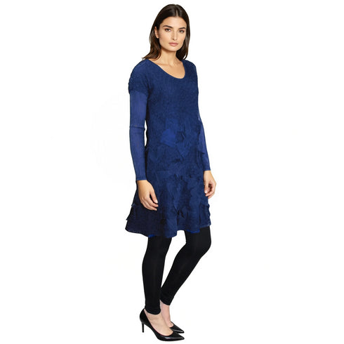 Long Sleeve Textured Tunic Dress - DR781