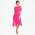 Cap Sleeve Illusion Pleated Dress