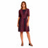 Burgundy Chevron Short Sleeve Dress