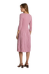 Micro-Pleat 3/4 Sleeve Midi Dress - DR842