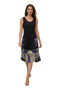 Elegant Floral Print Midi Dress for Women | Black Flower & Green Flower Summer Dress