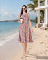 Pink Floral Sleeveless Resort Dress