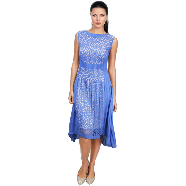Sleeveless Laser Cut Crinkle Dress - DR858