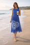 Sleeveless Rose Flower Midi Dress - DR925
