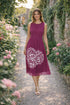 Sleeveless Rose Flower Midi Dress - DR925