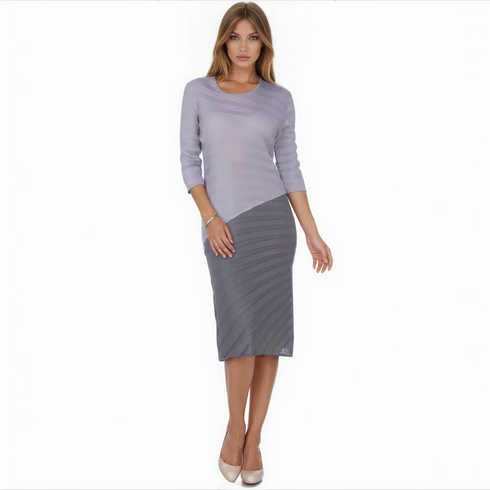 Modern Colorblock Midi Dress | Elegant Office & Evening Wear