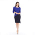 3/4 Sleeve Two-Tone Ripple Texture Bodycon Dress - DR957LS