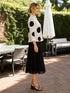Ivory & Black Polka Dot Pleated Jacket