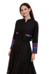 Elegant Cropped Jacket with Color Accent Sleeves | Modern Evening Jacket for Women