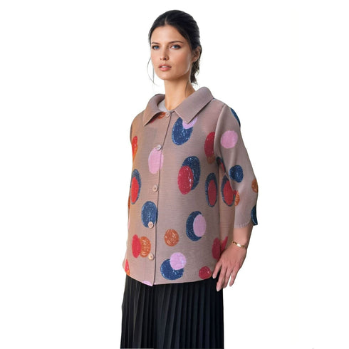 Easy Travel Dot Pleated Jacket - JK1206 Black